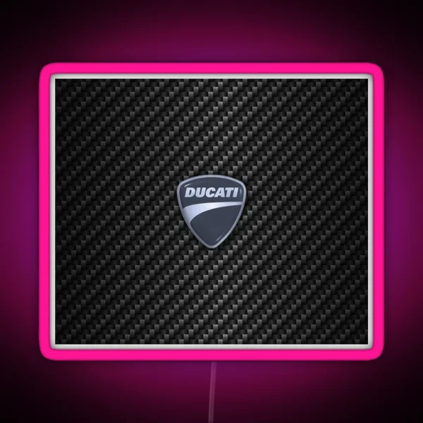 Carbon Fiber Ducati RGB Neon Sign