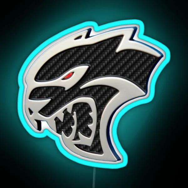 Carbon Hellcat Redeye Driver Side RGB Neon Sign