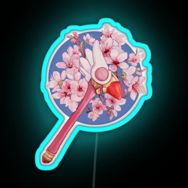 Cardcaptor Sakura Floral Sealing Wand RGB Neon Sign