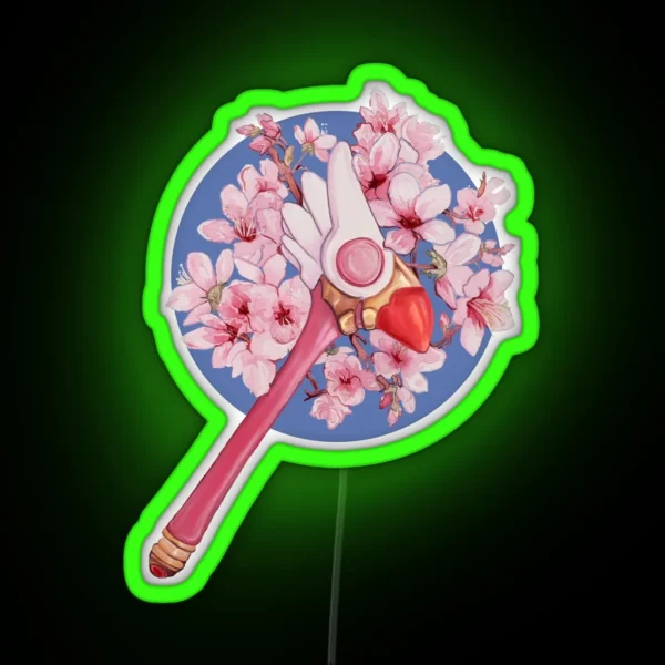 Cardcaptor Sakura Floral Sealing Wand RGB Neon Sign
