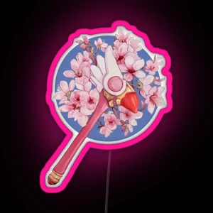 Cardcaptor Sakura Floral Sealing Wand RGB Neon Sign