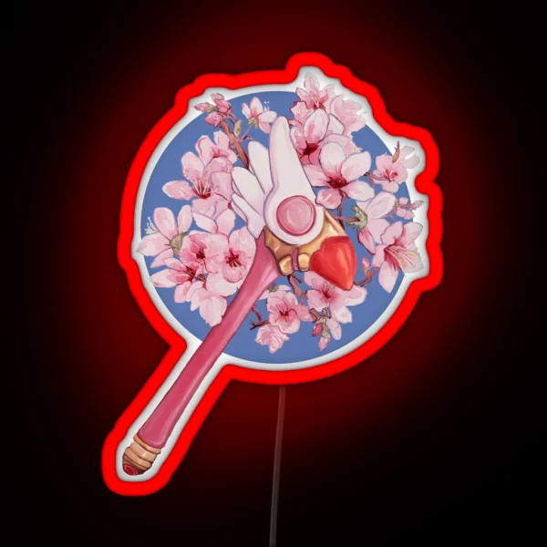 Cardcaptor Sakura Floral Sealing Wand RGB Neon Sign