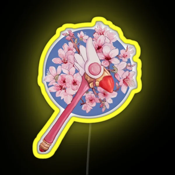 Cardcaptor Sakura Floral Sealing Wand RGB Neon Sign