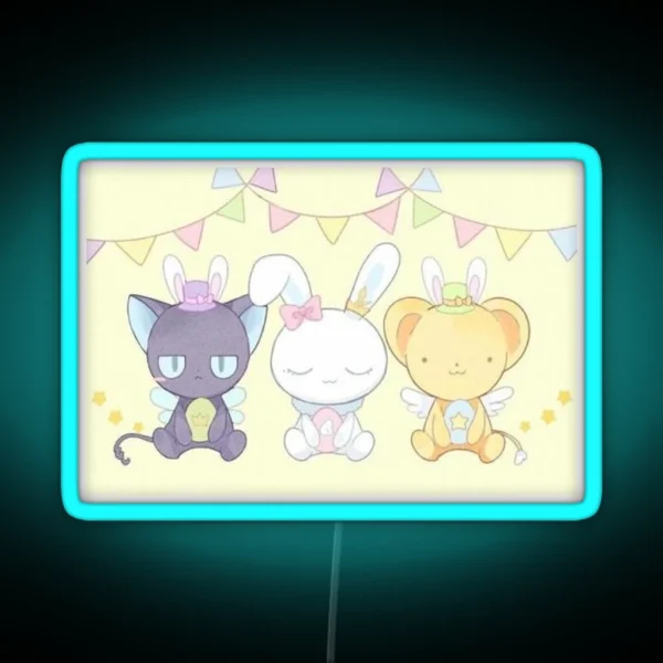 Cardcaptor Sakura Kero Chan And Spine And Bunny RGB Neon Sign