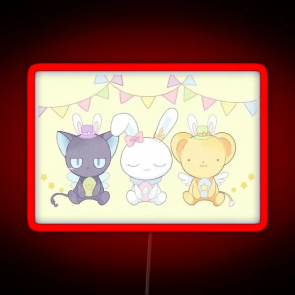 Cardcaptor Sakura Kero Chan And Spine And Bunny RGB Neon Sign