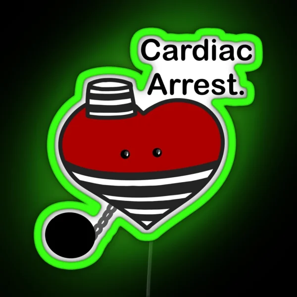 Cardiac Arrest Heart Medical Pun RGB Neon Sign