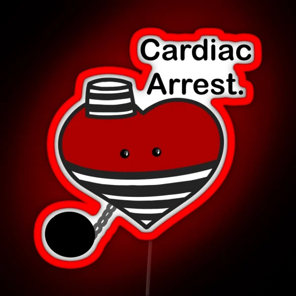 Cardiac Arrest Heart Medical Pun RGB Neon Sign