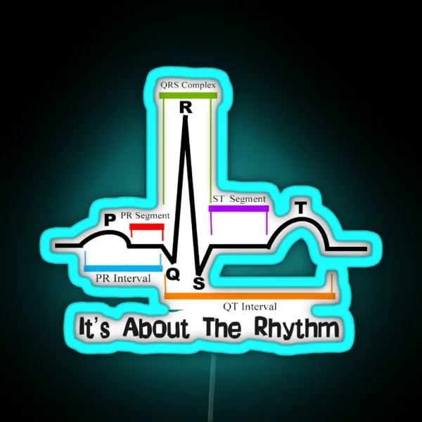 Cardiac ST Segment Rhythm RGB Neon Sign