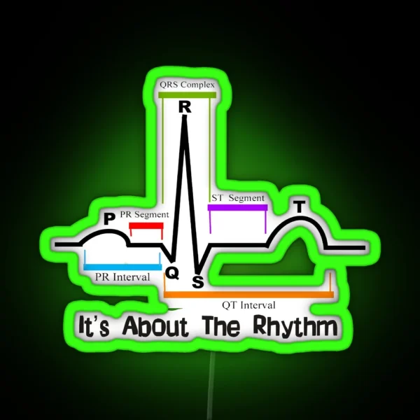 Cardiac ST Segment Rhythm RGB Neon Sign