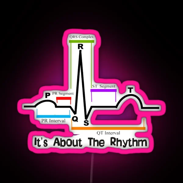 Cardiac ST Segment Rhythm RGB Neon Sign