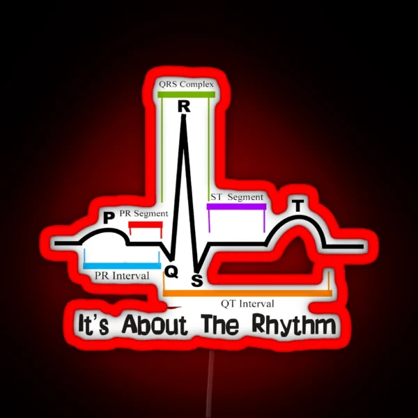 Cardiac ST Segment Rhythm RGB Neon Sign