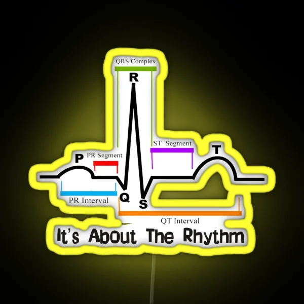 Cardiac ST Segment Rhythm RGB Neon Sign