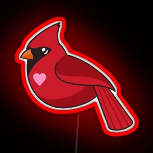 Cardinal I Heart Birds RGB Neon Sign