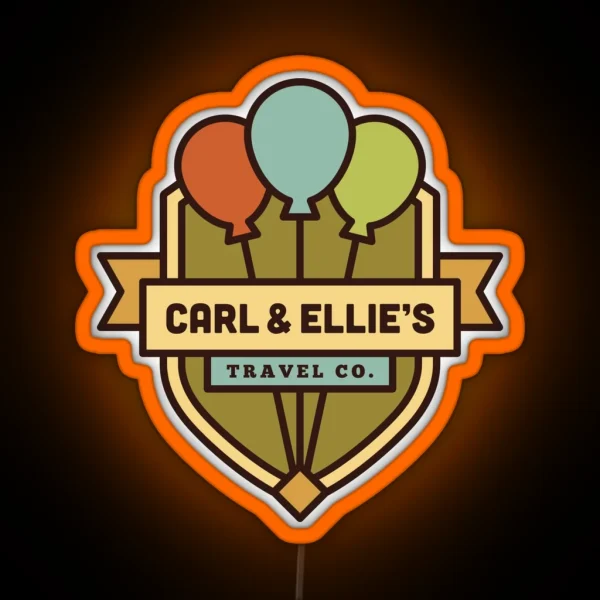 Carl And Ellie S Travel Company RGB Neon Sign
