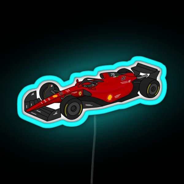 Carlos Sainz 55 Ferrari Formula One Race Car RGB Neon Sign