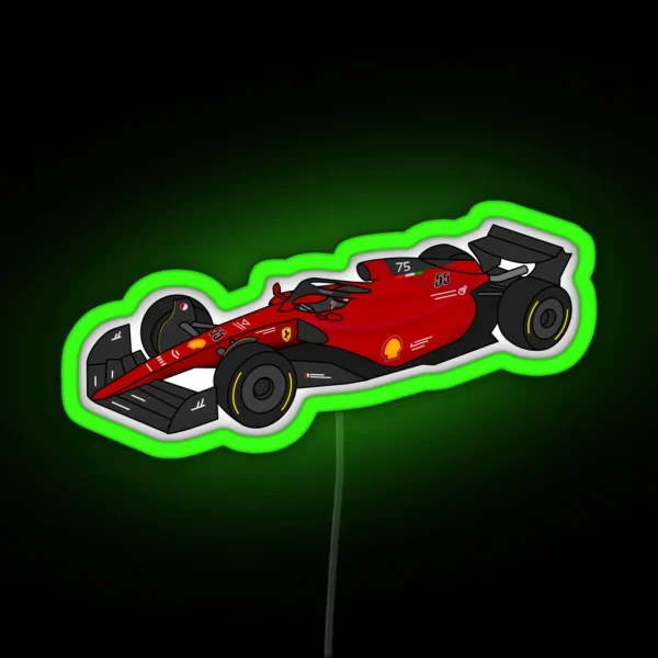 Carlos Sainz 55 Ferrari Formula One Race Car RGB Neon Sign