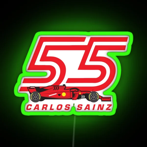 Carlos Sainz 55 Racing Car RGB Neon Sign