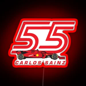 Carlos Sainz 55 Racing Car RGB Neon Sign