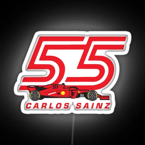 Carlos Sainz 55 Racing Car RGB Neon Sign