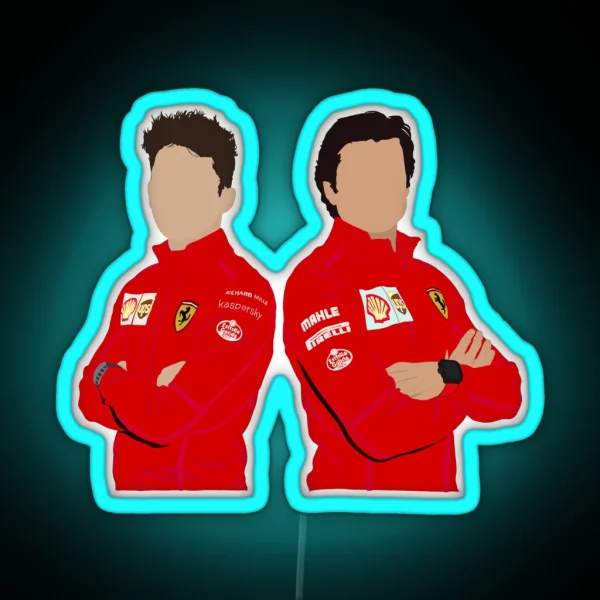 Carlos Sainz And Charles Leclerc RGB Neon Sign