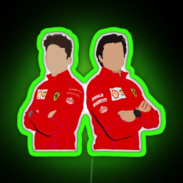 Carlos Sainz And Charles Leclerc RGB Neon Sign