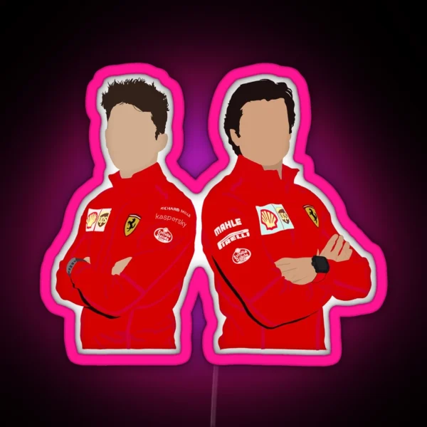 Carlos Sainz And Charles Leclerc RGB Neon Sign