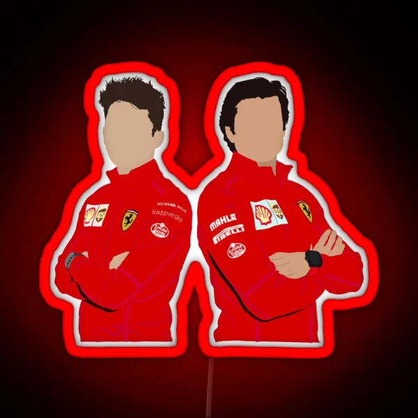 Carlos Sainz And Charles Leclerc RGB Neon Sign