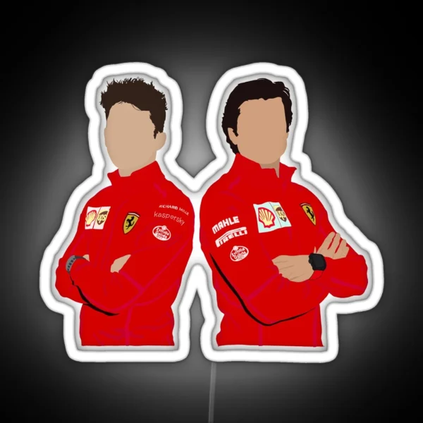Carlos Sainz And Charles Leclerc RGB Neon Sign