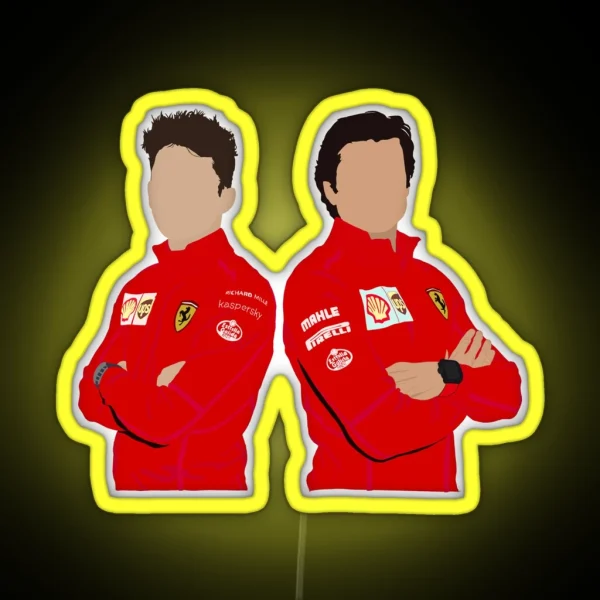 Carlos Sainz And Charles Leclerc RGB Neon Sign