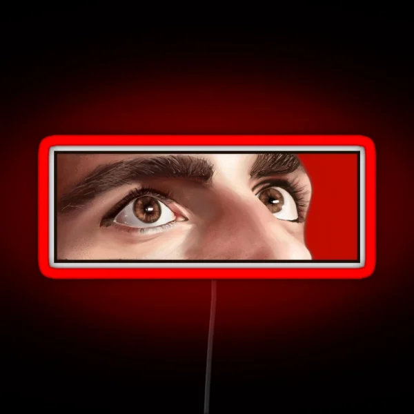 Carlos Sainz Eyes Numberless Red RGB Neon Sign