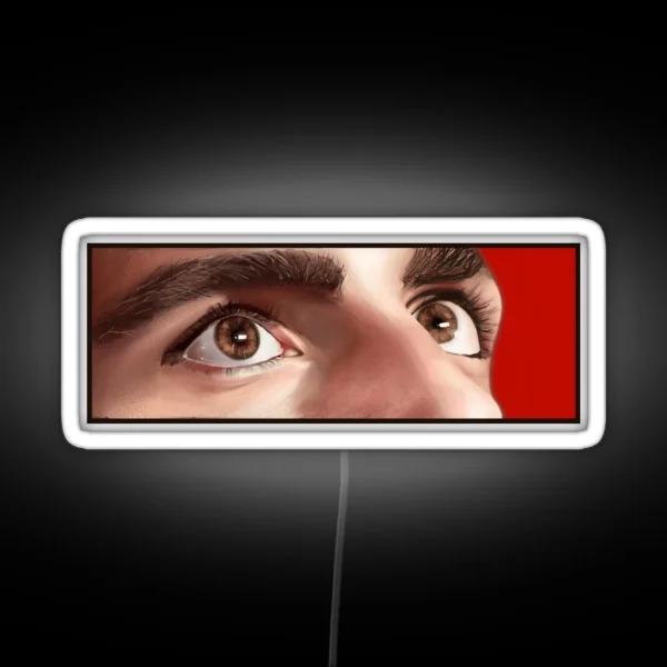 Carlos Sainz Eyes Numberless Red RGB Neon Sign