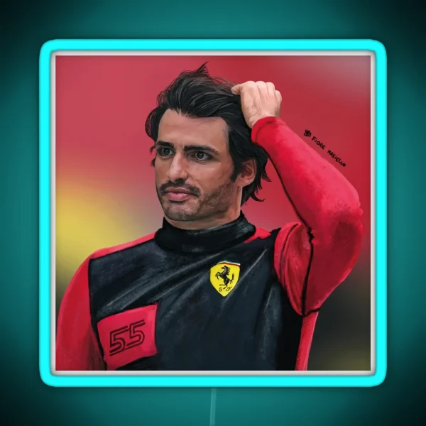Carlos Sainz Ferrari RGB Neon Sign