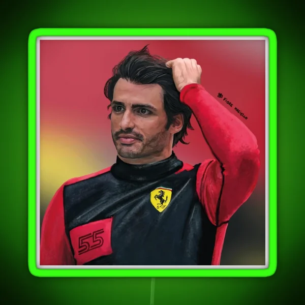 Carlos Sainz Ferrari RGB Neon Sign