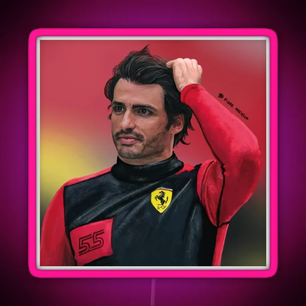 Carlos Sainz Ferrari RGB Neon Sign