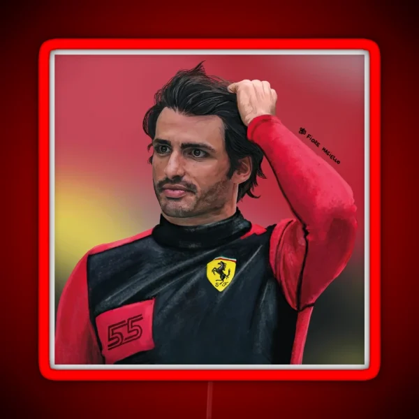 Carlos Sainz Ferrari RGB Neon Sign