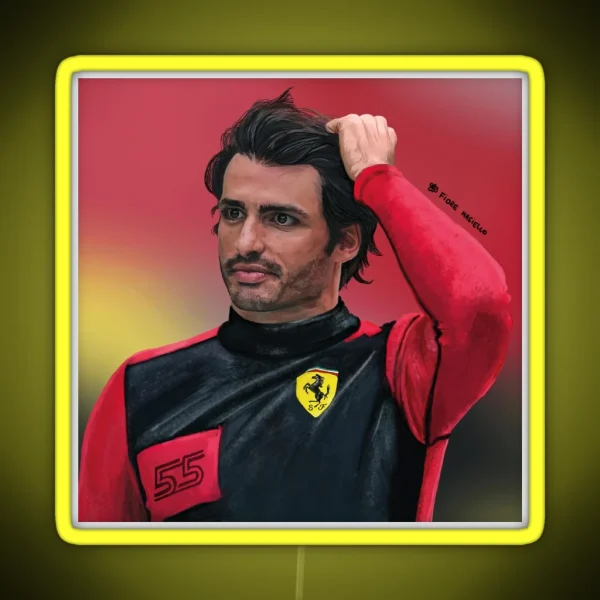Carlos Sainz Ferrari RGB Neon Sign