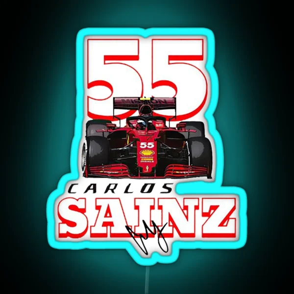 Carlos Sainz Formula One Back RGB Neon Sign