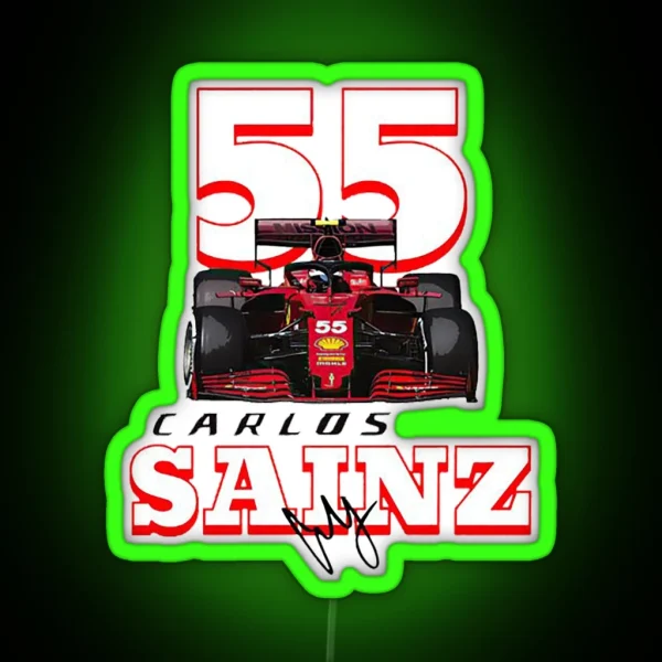 Carlos Sainz Formula One Back RGB Neon Sign