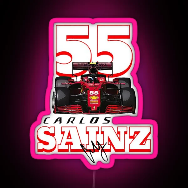 Carlos Sainz Formula One Back RGB Neon Sign