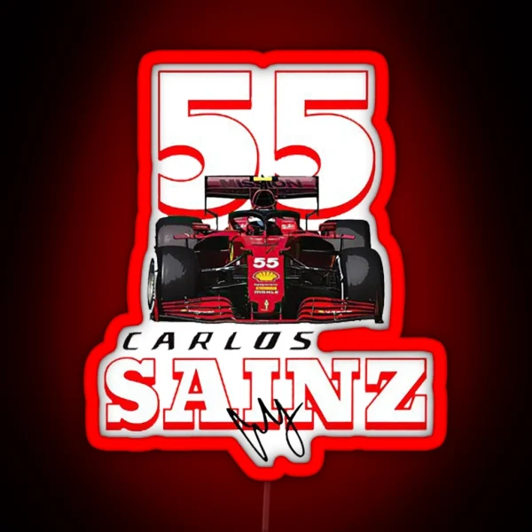 Carlos Sainz Formula One Back RGB Neon Sign