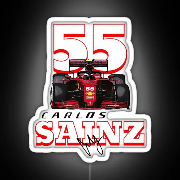 Carlos Sainz Formula One Back RGB Neon Sign