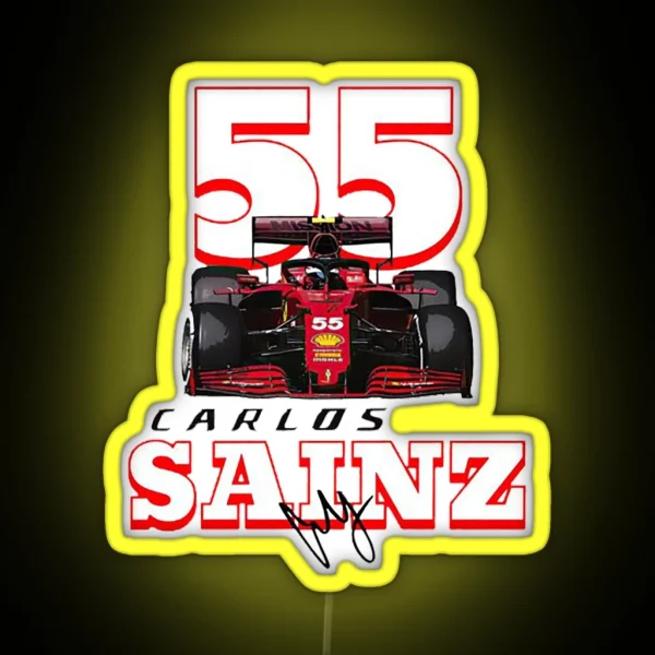 Carlos Sainz Formula One Back RGB Neon Sign