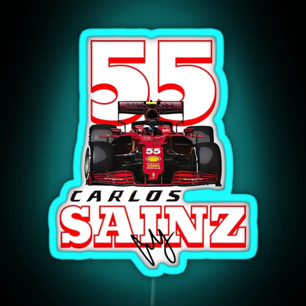 Carlos Sainz Formula One Back RGB Neon Sign