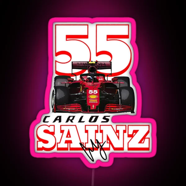 Carlos Sainz Formula One Back RGB Neon Sign