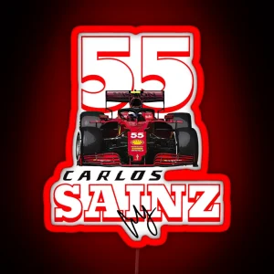 Carlos Sainz Formula One Back RGB Neon Sign