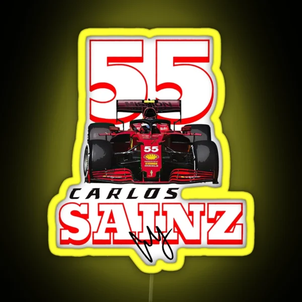 Carlos Sainz Formula One Back RGB Neon Sign