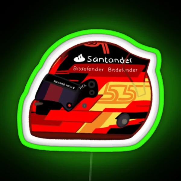 Carlos Sainz Helmet F1 2023 RGB Neon Sign