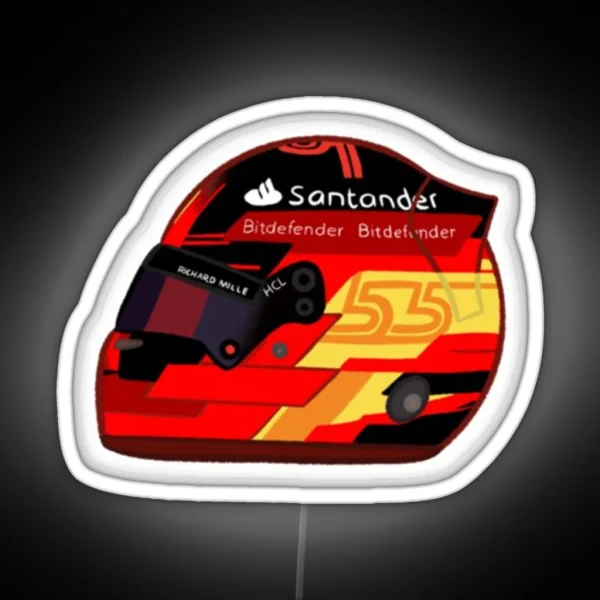 Carlos Sainz Helmet F1 2023 RGB Neon Sign