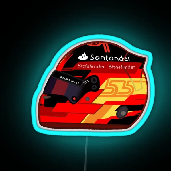 Carlos Sainz Jr 2023 Helmet RGB Neon Sign