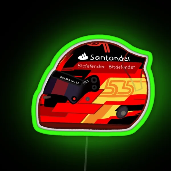 Carlos Sainz Jr 2023 Helmet RGB Neon Sign